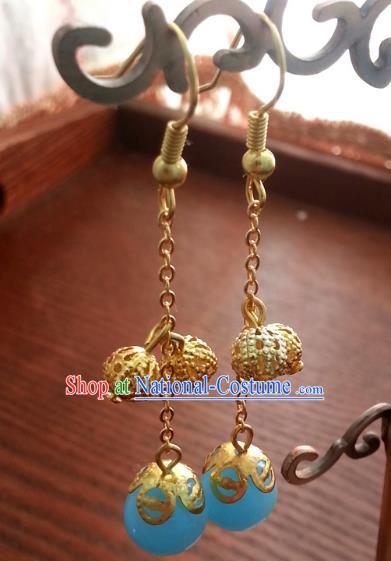 Traditional Handmade Chinese Ancient Princess Accessories Classical Hanfu Tassel Earrings for Women