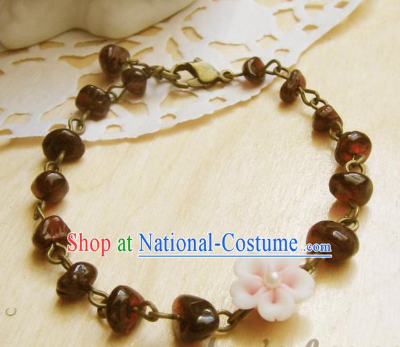 Traditional Handmade Chinese Ancient Classical Accessories Garnet Bracelets for Women