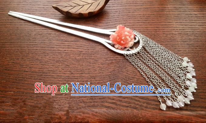 Traditional Handmade Chinese Ancient Classical Hair Accessories Hairpins Tassel Step Shake for Women