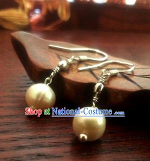 Traditional Handmade Chinese Ancient Princess Hanfu Eardrop Classical Pearl Earrings for Women