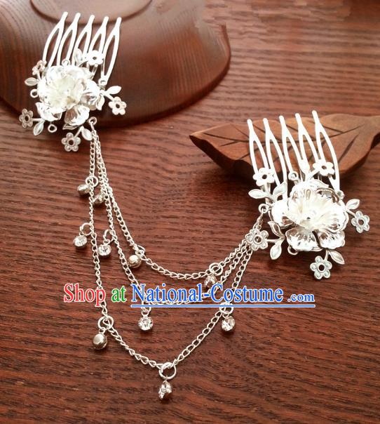 Traditional Handmade Chinese Ancient Classical Hair Accessories Hairpins Lotus Hair Comb for Women