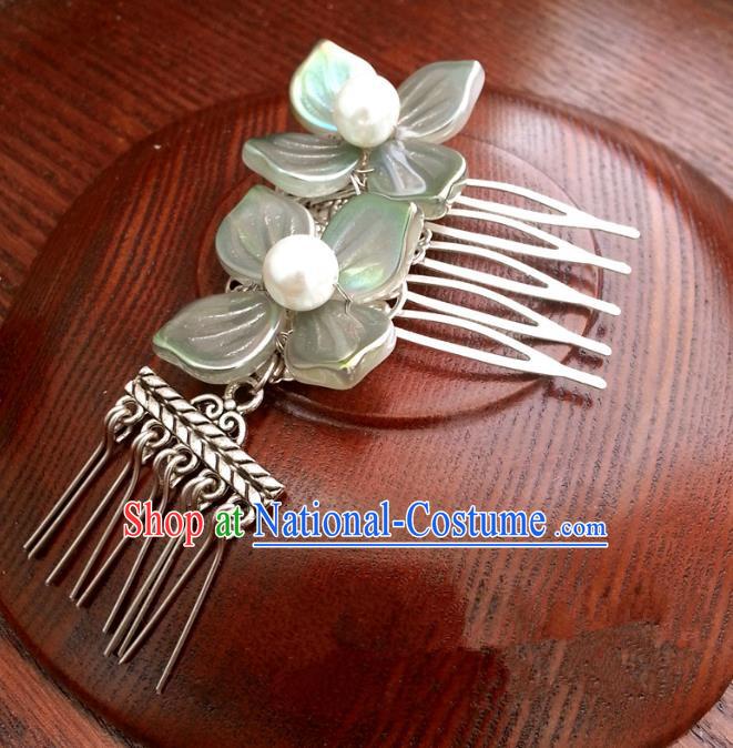 Traditional Chinese Handmade Classical Hair Accessories Flowers Hair Comb Ancient Hanfu Hairpins for Women