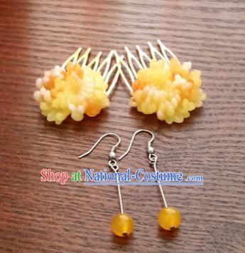 Handmade Traditional Chinese Classical Hair Accessories Ancient Hanfu Hairpins Hair Combs and Earrings for Women