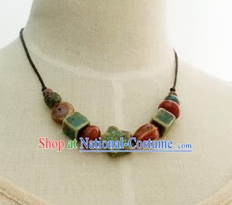 Traditional Chinese Handmade Classical Accessories Ceramics Necklace for Women