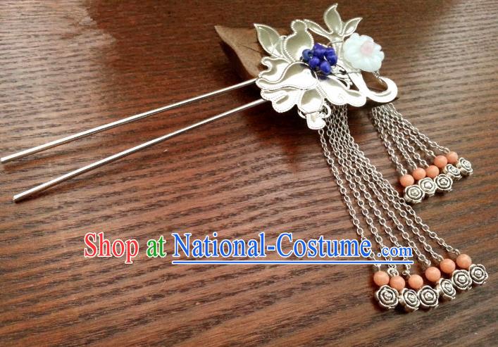 Handmade Traditional Chinese Classical Hair Accessories Ancient Hanfu Hairpins Wedding Tassel Hair Clip for Women