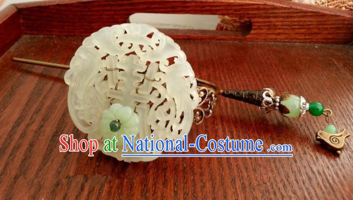 Handmade Traditional Chinese Classical Hair Accessories Jade Hairpins Ancient Prince Hanfu Hairdo Crown for Men