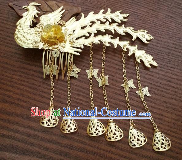 Traditional Handmade Chinese Classical Hair Accessories Ancient Bride Phoenix Hairpins for Women