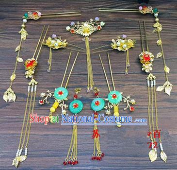 Asian Chinese Handmade Palace Lady Classical Hair Accessories Phoenix Coronet Hairpins Headwear for Women