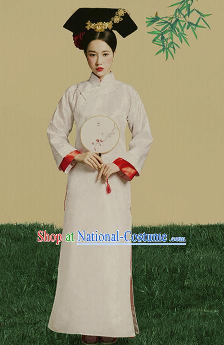 Traditional Chinese Qing Dynasty Palace Lady Costume, China Ancient Manchu Princess Clothing and Headpiece Complete Set