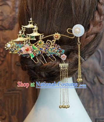 Chinese Handmade Classical Luxurious Hairpins Hair Accessories Ancient Tassel Step Shake for Women