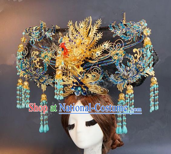 Chinese Ancient Handmade Classical Wedding Hair Accessories Palace Lady Phoenix Coronet Headdress for Women