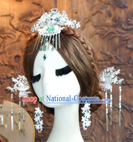 Chinese Handmade Classical Hair Accessories Ancient Palace Lady Step Shake Hairpins Complete Set for Women