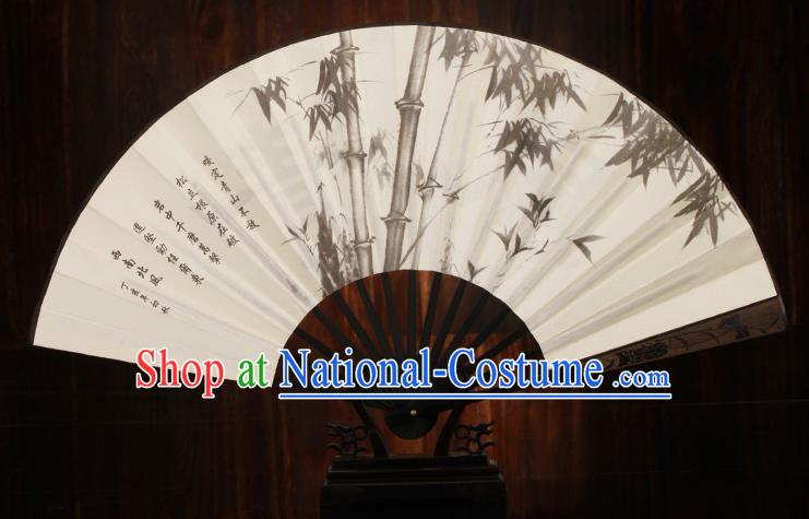 Traditional Chinese Crafts Printing Bamboo Folding Fan, China Sculpture Framework Silk Fans for Men