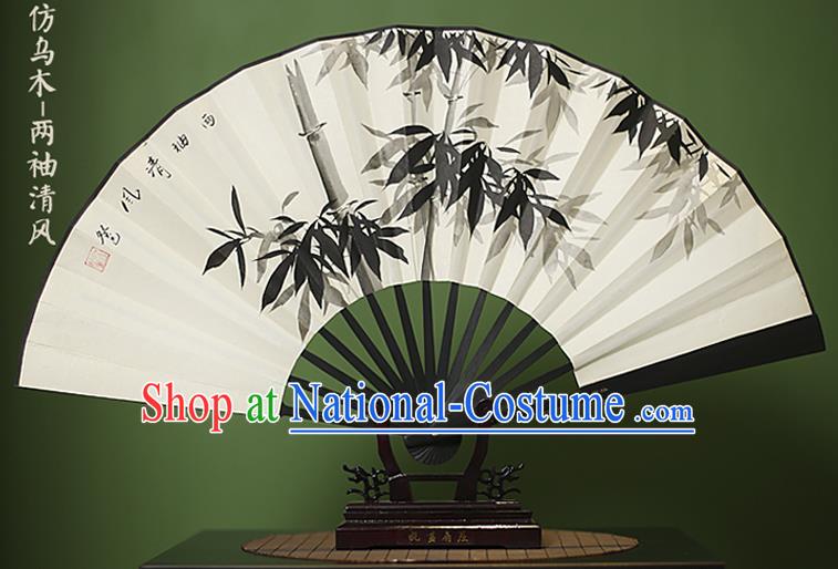 Traditional Chinese Crafts Ink Painting Bamboo Folding Fan Paper Fans for Women