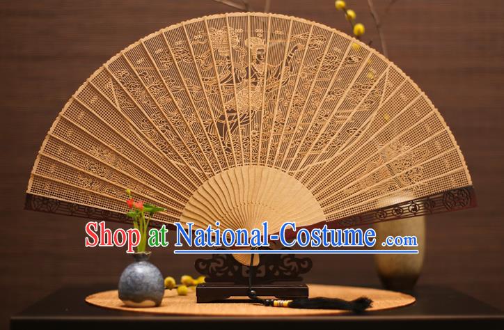 Traditional Chinese Crafts Sandalwood Fairy Folding Fan Sandal Fans for Women