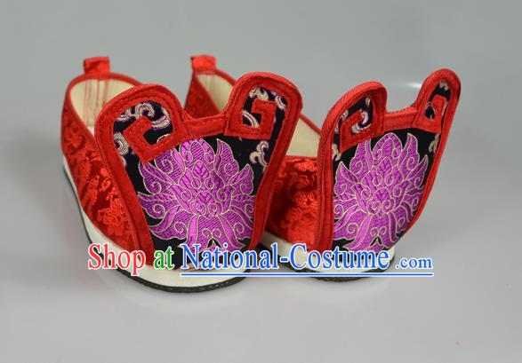 Asian Chinese Wedding Shoes Embroidered Shoes, Traditional China Princess Shoes Bride Hanfu Shoes