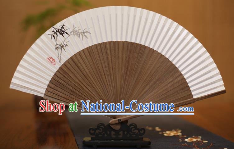 Traditional Chinese Crafts Printing Bamboo Folding Fan Paper Fans for Men