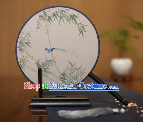 Traditional Chinese Crafts Round Silk Fan, China Palace Fans Princess Printing Bamboo Circular Fans for Women