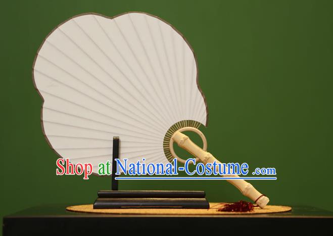 Traditional Chinese Crafts Malus Spectabilis Xuan Paper Fan, Chinese Art Paper Palace Fans Bamboo Handle Fans for Women