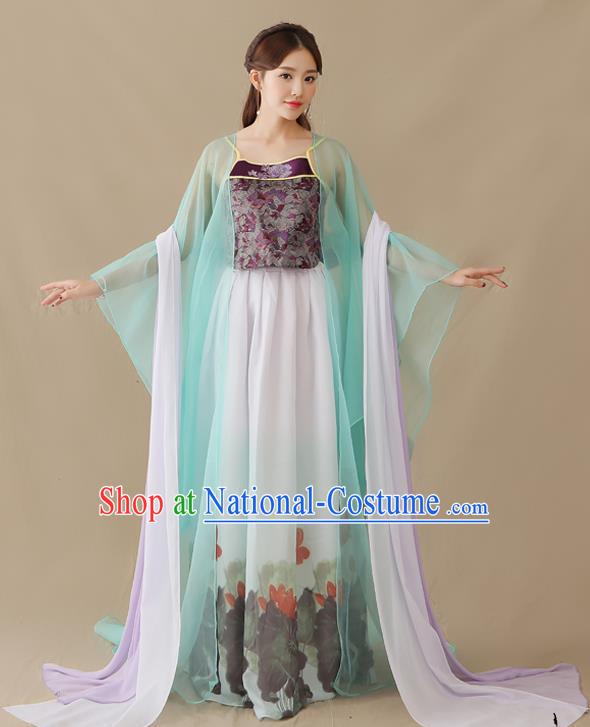 Traditional Chinese Tang Dynasty Fairy Princess Costume, China Ancient Palace Lady Hanfu Clothing for Women