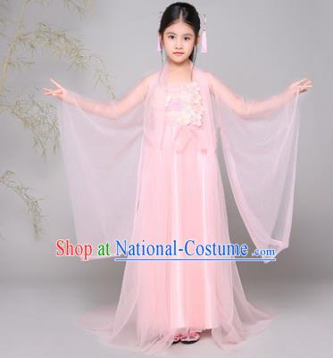 Traditional Chinese Tang Dynasty Palace Lady Costume, China Ancient Princess Fairy Hanfu Dress Clothing for Kids