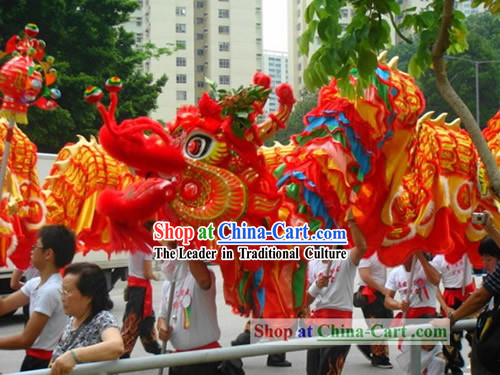 200 Foot Long Best Dragon Dance Costumes Complete Set for Grand Opening and Festival Celebrations