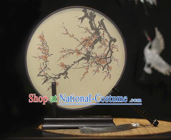 Traditional Chinese Crafts Printing Plum Blossom Silk Round Fan, China Palace Fans Princess Circular Fans for Women