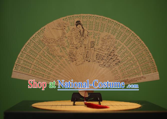 Traditional Chinese Crafts Sandalwood Folding Fan, China Handmade Carving Maidenform Incienso Fans for Women