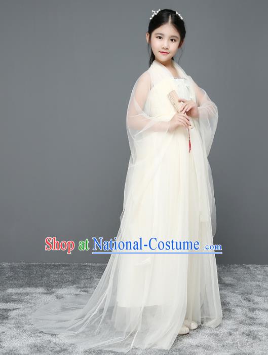 Traditional Chinese Tang Dynasty Imperial Princess Costume, China Ancient Fairy Hanfu Trailing Clothing for Kids