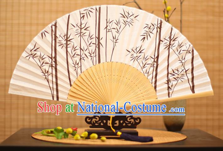 Traditional Chinese Crafts Printing Bamboo Folding Fan, China Handmade Classical Fans for Women