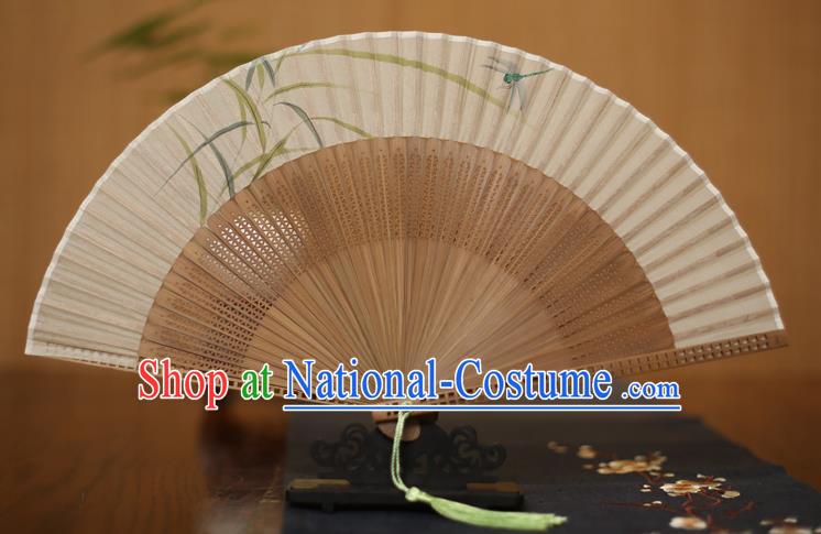 Traditional Chinese Crafts Printing Folding Fan, China Handmade Classical Silk Pierced Fans for Women