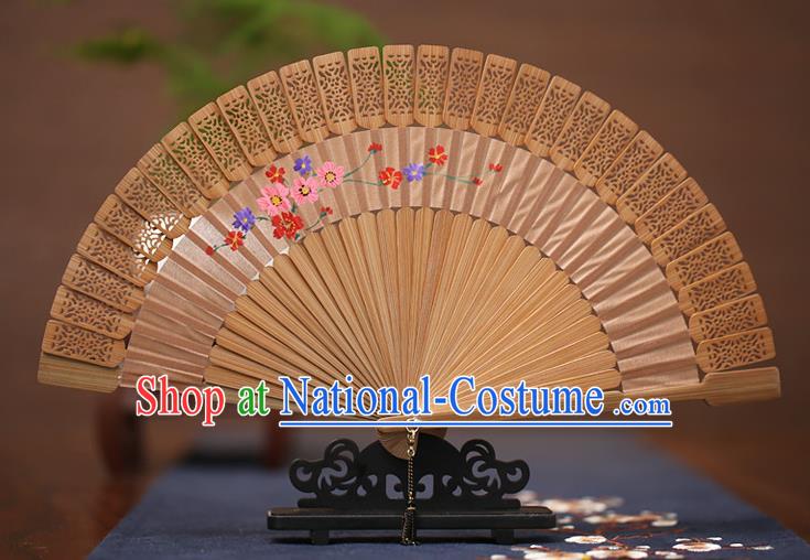 Traditional Chinese Crafts Hand Painting Folding Fan, China Handmade Classical Carving Fans for Women