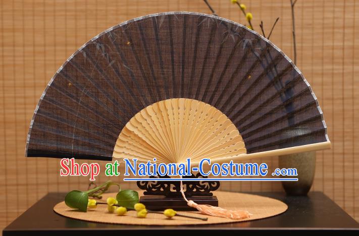 Traditional Chinese Crafts Classical Linen Folding Fan, China Handmade Printing Bamboo Fans for Women