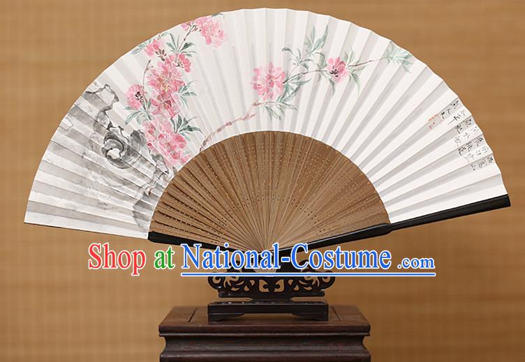 Traditional Chinese Crafts Classical Paper Folding Fan, China Handmade Painting Peach Blossom Fans for Women