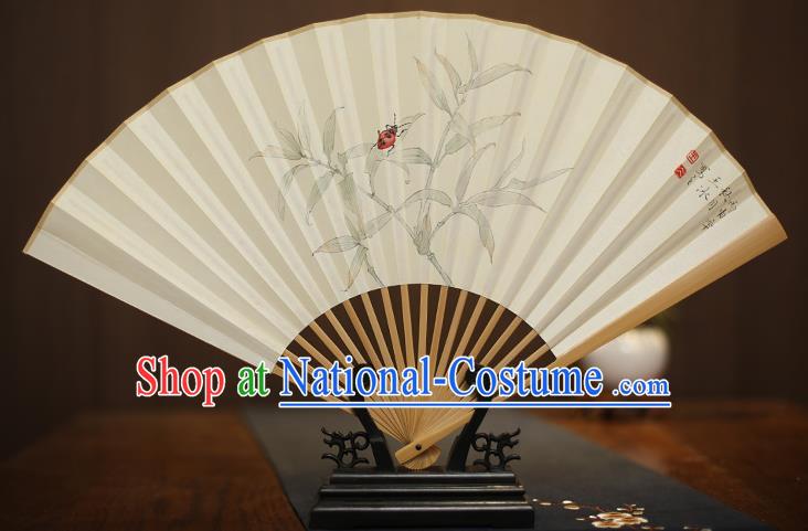 Traditional Chinese Crafts Collectables Autograph Xuan Paper Folding Fan, China Handmade Painting Fans for Men