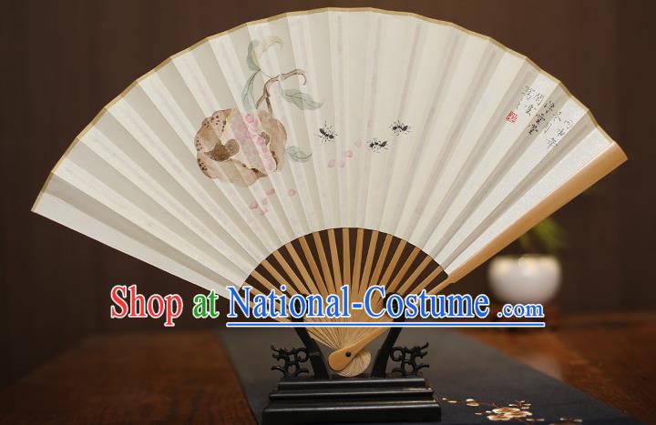 Traditional Chinese Crafts Collectables Autograph Xuan Paper Folding Fan, China Handmade Painting Fans for Men