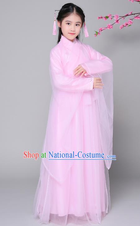 Traditional Chinese Ancient Princess Fairy Costume, China Han Dynasty Palace Lady Hanfu Clothing for Kids