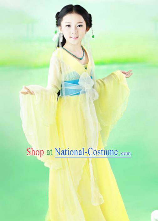 Traditional Chinese Tang Dynasty Princess Fairy Costume, China Ancient Palace Lady Hanfu Clothing for Kids