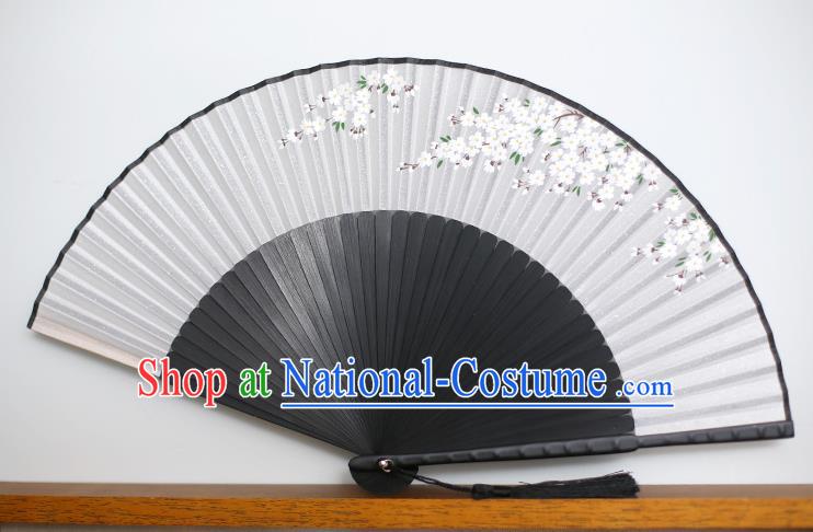 Traditional Chinese Crafts Printing Peach Blossom Classical Folding Fan, China Handmade Silk Fans for Women