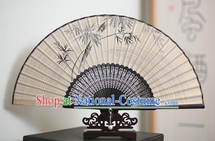 Traditional Chinese Crafts Printing Bamboo Classical Folding Fan, China Handmade Silk Fans for Women