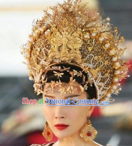 Chinese Ancient Queen Hair Accessories Xiuhe Suit Phoenix Coronet, China Bride Hairpins Headwear for Women