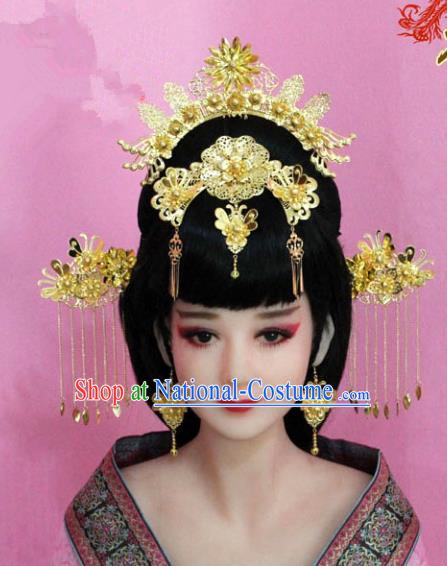 Traditional Chinese Ancient Hair Accessories Xiuhe Suit Phoenix Coronet, China Bride Hairpins Headwear for Women