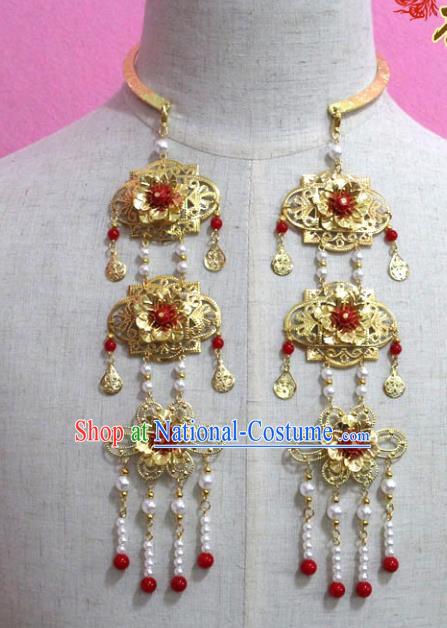 Traditional Chinese Handmade Jewelry Accessories Ancient Bride Necklace Hanfu Pearls Tassel Necklet for Women