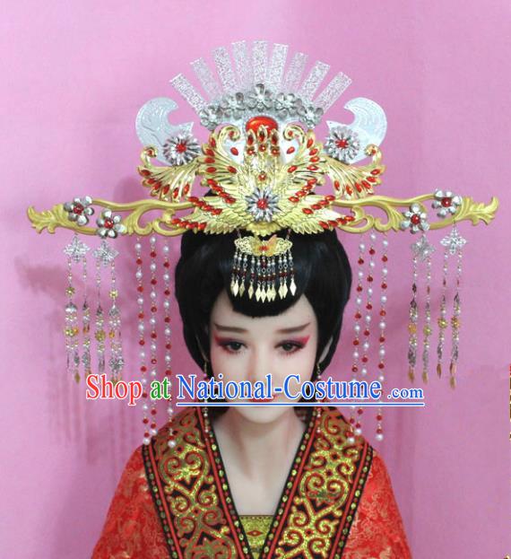 Traditional Chinese Handmade Hair Accessories Ancient Empress Hairpins Phoenix Coronet Complete Set for Women