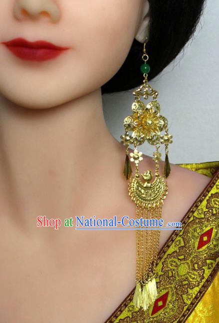 Traditional Chinese Handmade Jewelry Accessories Xiuhe Suit Bride Earrings Hanfu Tassel Eardrop for Women