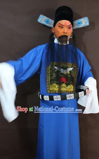 Traditional China Beijing Opera County Magistrate Costume, Chinese Peking Opera Gwanbok Embroidered Robe