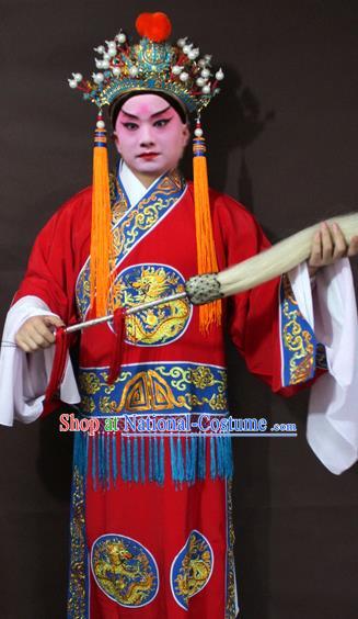 Traditional China Beijing Opera Court Eunuch Embroidered Costume, Chinese Peking Opera Old Men Clothing