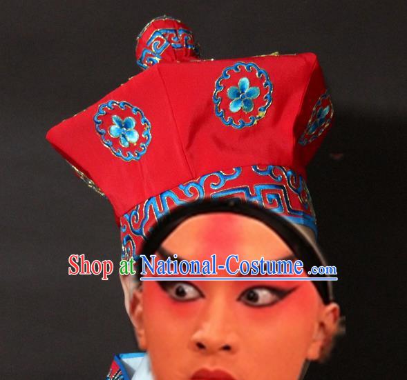 Traditional China Beijing Opera Takefu Embroidery Hats, Chinese Peking Opera Imperial Bodyguard Embroidered Headwear