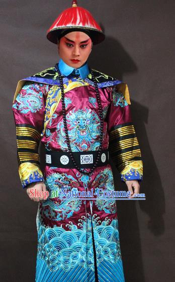 Traditional China Beijing Opera Costume Embroidered Robe, Chinese Peking Opera Qing Dynasty Royal Highness Clothing