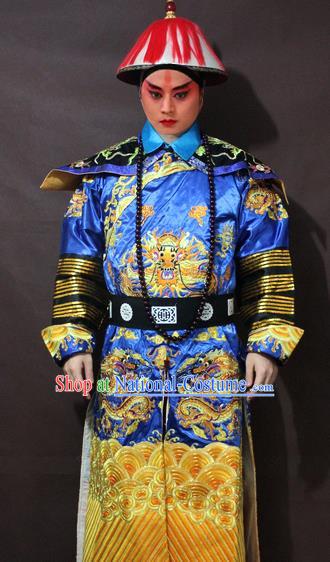 Traditional China Beijing Opera Minister Costume Embroidered Robe, Chinese Peking Opera Qing Dynasty Prince Embroidery Gwanbok Clothing